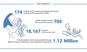 An infographic of AMH's impact