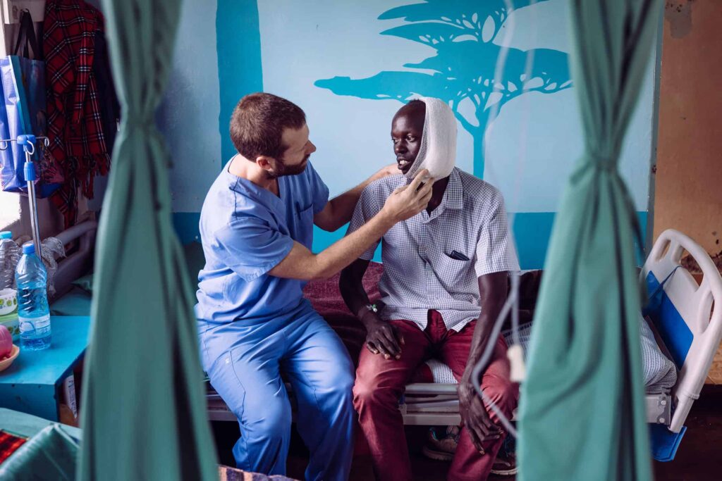 Doctor checking his patient