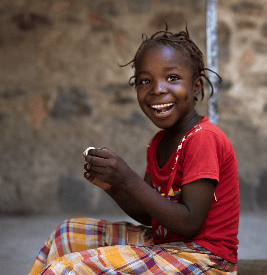 A young girl laughing